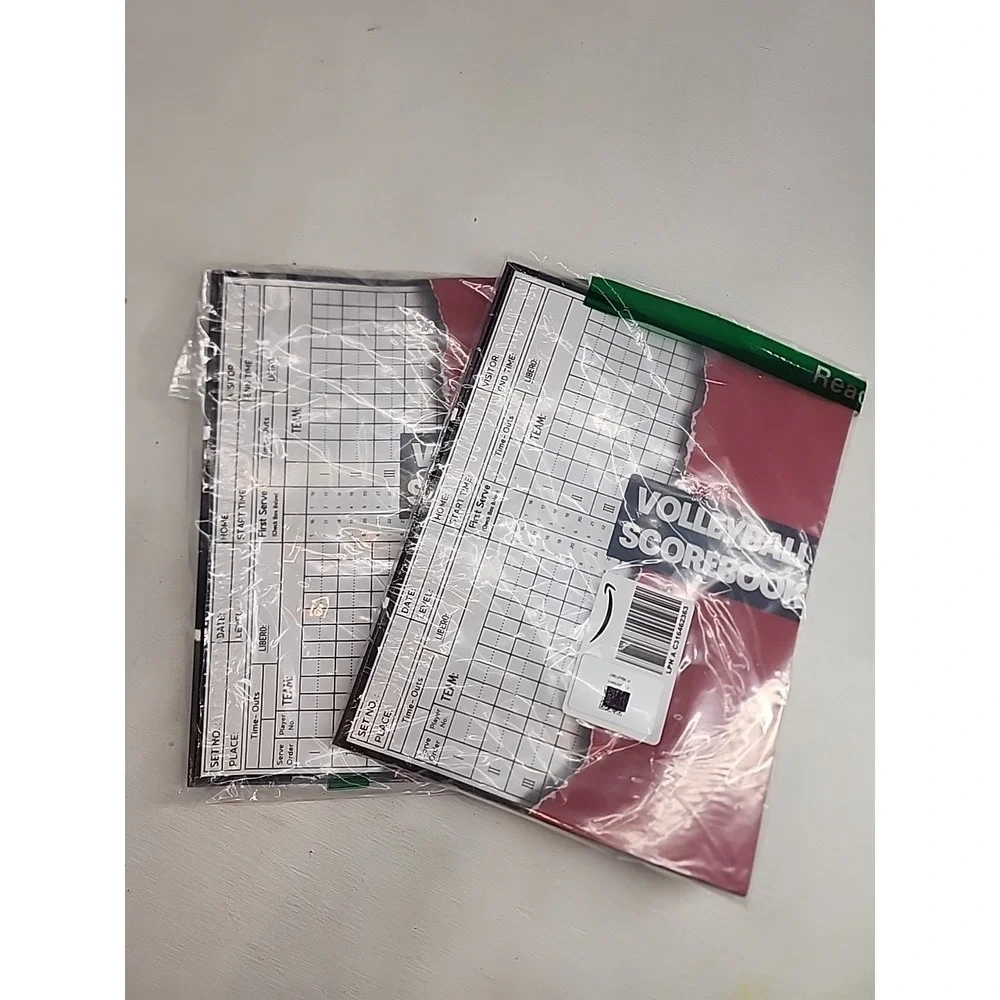 Unbranded Volleyball Scorebook Red Black White‎ Sports Record Keeper 2 Pack NEW